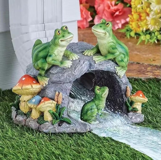 Gutter Downspout Extension Outdoor Statue Decor, Decorative Downspout Splash Block for Gutter Downspouts Extender, Frog Statue Rain Gutter Guardian for Patio, Lawn, 3”×4” Christmas Extender Covers.