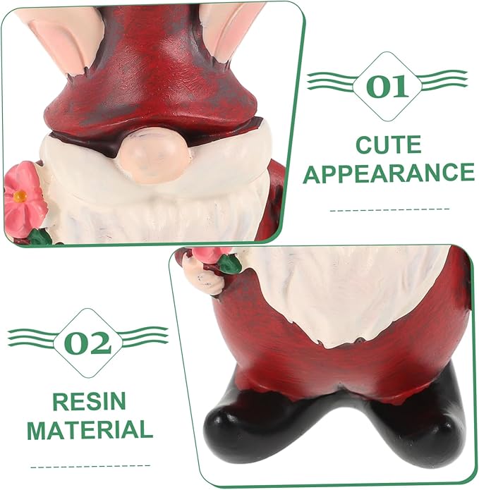 Milisten 4pcs Resin Gnome Garden Statues Weather-Resistant Outdoor Decor for Christmas Joyful Holiday Figurines for Lawn and Garden Decorations for Festive Celebrations
