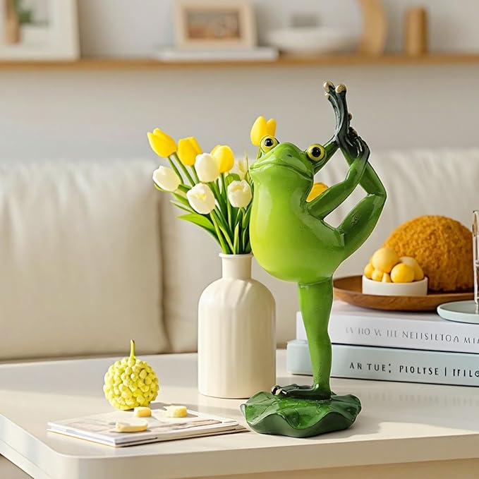 Garden Frog Statues – Funny Outdoor Figurines for Yard, Patio, Lawn, Indoor Decor – Cute Animal Ornaments & Plant Hangers – Birthday for Women (1 Pack - Dancing Frog)