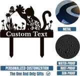 Personalized Metal Custom Garden Sculptures Statues, Yard Art,Shed, Flowerbed Decoration, Outdoor Decor, Animal Stake Pack, Cat Kitty Rabbit Bunny Dog Puppy Flower Metal Signs (Cat A)