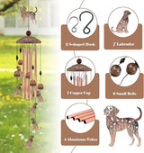 Dog Wind Chimes for Outside, Dog Windchimes Gifts for Grandma/Women Birthday Gifts,Outdoor/Indoor Metal Wind Chime for Garden,Home, Lawn, Porch, Yard (35")