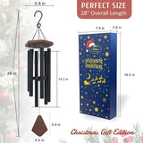 Wind Chimes for Outside, Black Aluminum Wind Chime with Wind Catcher, Garden & Patio Outdoor Decor, Deep Tone Tuned Windchimes, for Men and Women, Box Included