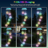 Solar Moroccan Ball Gifts for Mom Grandma Girls, Color Changing Solar Wind Chimes for Outside, Outdoor Decorative Mobile Lights for Garden, Yard, Patio, Window, Party Décor