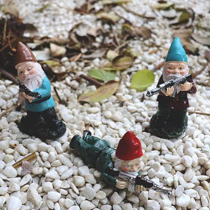 Military Garden Gnomes, Garden Statues Gnome with Gun, Funny Army Gnomes Soldiers Tactical Statue for Indoor Outdoor, Patio, Yard, Lawn, Christmas Ornaments, Home Décor
