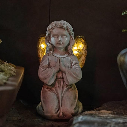 Rezpuao Outdoor Decor - Angel Statue, Solar Powered, Praying Angel for Patio, Lawn, Porch