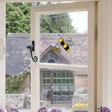Bee On Honeycomb Stained Glass Window Hangings, Bees Suncatcher Garden Bee Decor Gift for Mom Women