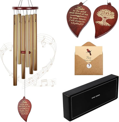 Memorial Wind Chimes Gift, Windchime for Loss of Loved one, Outside deep Tone Large aluminiu, Bereavement Memorial Gifts Sympathy Wind Chimes,Unisex Gift Garden Decor,mom,Grandmother,Women Gifts