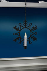 Xodus Innovations CW1510A 4 Battery Powered Metal Snowflake Window Wreaths with Hot Spot Flameless Candle Light and Automatic Timer