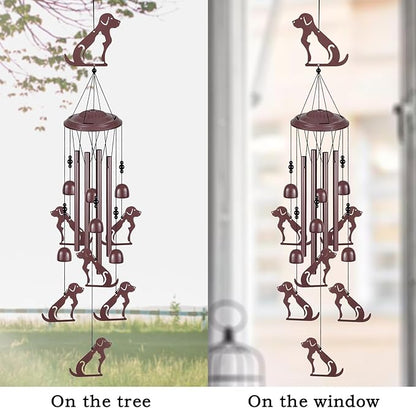 Dogs Wind Chimes Outdoor Decoration, Gifts for Mom, Home, Garden, Balconies, Rooms, Patio, Indoor, Puppy Ornaments, Memorial Wind Chimes, 37.5 Inch Labrador Wind Catcher, Outside Dog Wind Bells Decor
