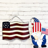 Metal American Flag Hanging Wall Art Indoor Outdoor Patriotic July 4th Ornament Patriotic Decorations 10''x14.8''(Large)