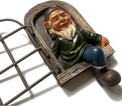 Tirifer Garden Gnomes Elf Out The Door Tree Hugger, Decor Outdoor 3D Dwarves Outdoor Tree Sculpture Gnome Tree Decor Garden Peeker Figurine Yard Art Garden Decoration