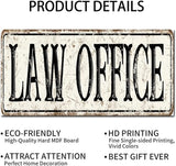 Madcolitote Personalized Law Office Street Sign Vintage Law Office Wood Signs Farmhouse Wall Art Rustic Wall Decorations for Living Room Home Decor for Home Man Cave 6x12in
