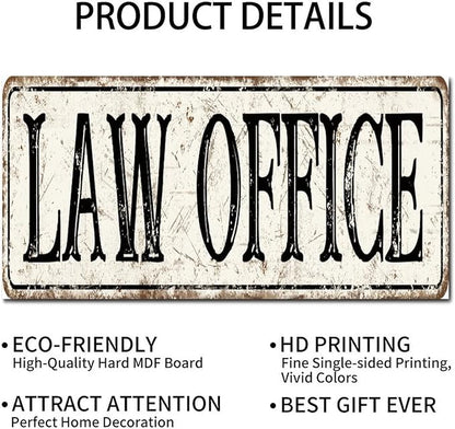 Madcolitote Personalized Law Office Street Sign Vintage Law Office Wood Signs Farmhouse Wall Art Rustic Wall Decorations for Living Room Home Decor for Home Man Cave 6x12in
