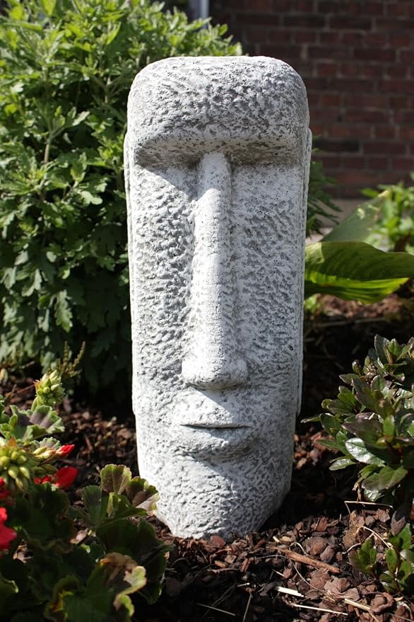 Massive Moai Figure Easter Island Figure Easter Island Moai Head Statue Concrete Garden Decoration