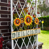 Welcome Sign Metal Hanging Sunflower Signs for Front Door Porch Wall - Rustic Decorative Door Hanger Indoor Outdoor Spring Decoration Wreath Decor (C)