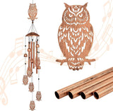 GDNSFIT Owl Wind Chimes for Outside,Metal Windchimes,Owl Gifts for Women/Men,Wind Chime Garden Decor Outdoor,Memorial/Housewarming/Birthday/Festival Gifts,Front Yard Decor
