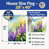Caroline's Treasures Idaho Syringa in Watercolor House Flag Large Porch Sleeve Pole Decorative Outside Yard Banner Artwork Wall Hanging, Polyester, House Size, Multicolor
