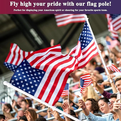 PHITRIC Flag Pole, Tangle Free Spinning Stainless Steel Rustproof Flagpole for 3x5 Sports Fan Outdoor Flags for Outside House (White, 5FT, Without Bracket)