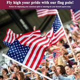 PHITRIC Flag Pole Kit, Tangle Free Spinning Stainless Steel Rustproof Flagpole for 3x5 Sports Fan Outdoor Flags for Outside House (White, 6FT, with Bracket)