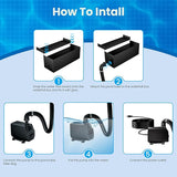 Biling 12 Inch Waterfall Spillway Kit, 304 Stainless Steel Waterfall Box, 40W 660GPH Submersible Pump, 9.8FT Corrugated Tubing, Adjustable Flow for Wide Sheet Waterfall, Stream & Rock Wall