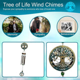 Solar Tree of Life Wind Chimes,46.5" Sympathy Wind Chimes Outdoor Deep Tone Unique for Mom Women Grandma, Memorial Retirement Gifts, Garden Patio Balcony Yard Home Decor