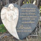 Personalized Garden Memorial Stones for Loved Ones Outside, Angel Memorial Stones Plaques Engraved with Name - Customized Grave Plaques Headstones for Cemetery(Heart)