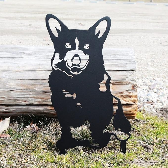 Cairn Terrier Dog Metal Sign,Yard Garden Decor,Dog Garden Decor,Rusty Animal Garden Stake,Metal Ornaments for Garden Outdoor Planters Lawn Custom Iron Art Sign Souvenirs Mourning Gifts