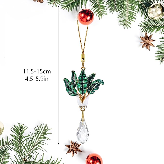H&D HYALINE & DORA 6Pcs Xmas Suncatcher Personalized Vegetable Crystal Sun Catcher Cute Vegetable Christmas Decor Custom Hanging Ornaments for Family Best Friend