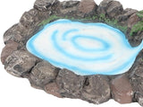Fairy Garden Rock Pond 6.5in Long Hand Painted Lifelike Durable Resin Miniature Pond for Home Micro Landscape Decoration Miniature Garden Accessories
