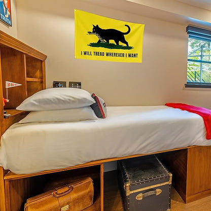 I Will Tread Wherever I Want Funny Cool Flags Meme Flags Banner 3x5 FT Room Guys Girls College Dorm Bedroom Frat Man Cave Outdoor Indoor Yellow