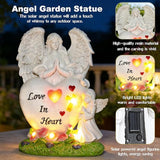 VEEKI Solar Angel Garden Statue Outdoor, Praying Angel Statues Solar Figurine Lights Outdoor Waterproof, Resin Angel Sculpture for Garden Yard Lawn Grave Cemetery Decor, Gift for Mom Grandma Women