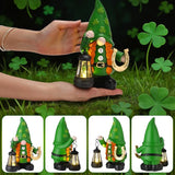 Capoda Solar Jesus Figurine 8 Inch, He is Risen Easter Statue with Glowing Lantern, Jesus Loves You Christian Resin Outdoor Garden Statue Decor, Religious Easter Gifts(St. Patrick's Day,Green)
