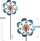 Moon Sun 58-Inch Metal Wind Spinner with Stake for Garden, Yard, Lawn and Patio Decor
