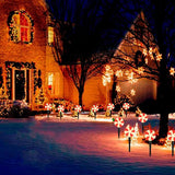 Outdoor Lollipop Christmas Pathway String Lights, 7 Feet C9 Christmas Yard Candy Shape Decorations Driveway Markers Stake Lights, Connectable Garden Markers Light for Outdoor Walkway Decor