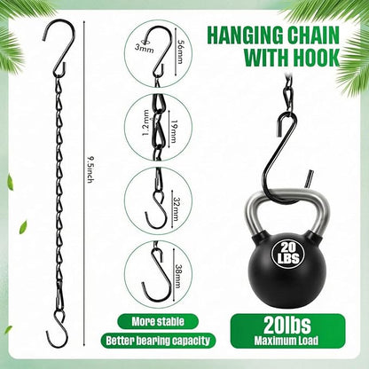 EBOOT 2 Pcs Hanging Chain for Bird Feeders, Planters, Lanterns and Ornaments (Black,9.5 Inch)
