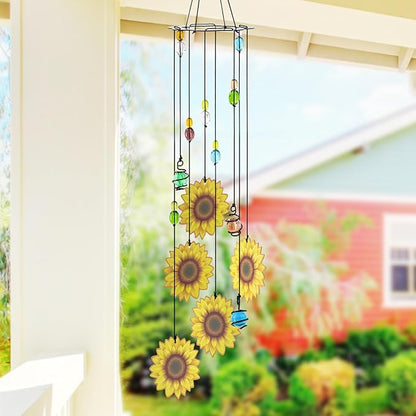 Sunflower Gifts for Women Wind Chime, Sunflower Gifts, Sunflower Wind Chimes for Outside, Patio Decor Garden