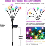 NBQQ Solar Garden Lights Outdoor, Swaying Light Waterproof Solar Lights Outdoor for Yard Pathway Patio, Swaying Lawn Decor as Gardening Gifts for Women Holiday (Multicolor, 4 Pack)