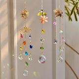 Crystal Suncatcher with Honeycomb, Hanging Rainbow Maker with Colorful Prisms, Honeybee Suncatcher Gift, Window Ornament for Home, Garden, Patio Decor