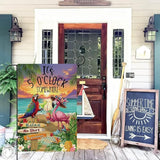 Baccessor Summer Garden Flag 12.5 x 18 Inch, Flamingo Its 5 O'Clock SOMEWHERE Double Sided Burlap Welcome Small Yard Flag Seasonal Holiday Lawn Proch Outdoor Outside Decor