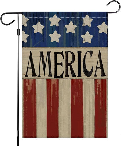 4th of July Garden Flag 12x18 Inch Double Sided, Patriotic American Flag Yard Decoration,Small Seasonal Outdoor Decorations for Summer Independence Day,250th Years America Anniversary Holiday Outside