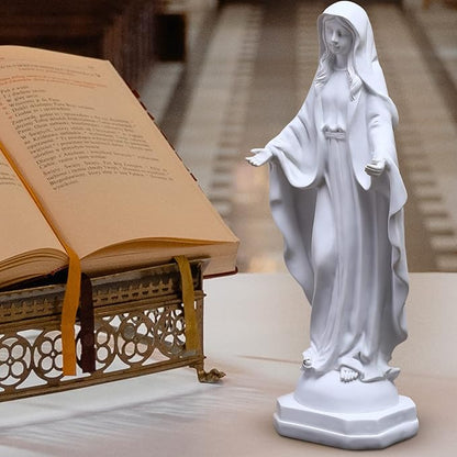 QIANLING 12-Inch Virgin Mary Statue Outdoor, Yard Decor Blessed Mary Outdoor Statue, Religious Outdoor Decor Sun Protection Mary Garden Statue, Suitable for Garden, Courtyard, Outdoor Graveyard Decor