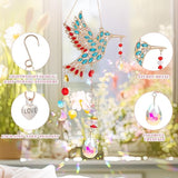 Hummingbird Gifts for Mom Grandma, Crystal Sun Catcher Hanging Indoor Window, Mothers Day Birthday Valentines Day Gifts for Women Bird Lovers, Love Pendant Home Decorations Garden Outdoor (Gold)