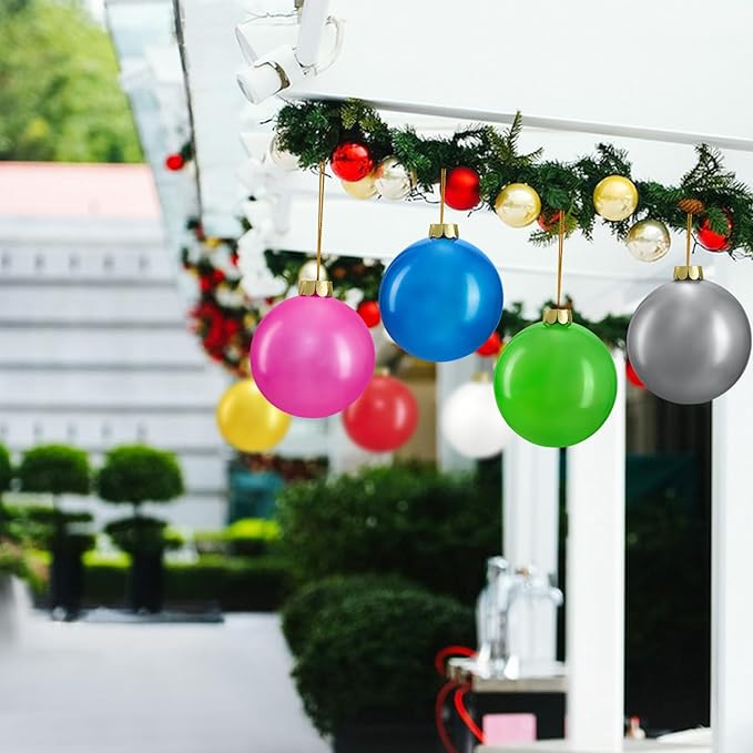 Inflatable Christmas Ornaments, 10 PCS Outdoor/Indoor Decorations for Christmas Tree, Front Door, Yard & New Year Festive (9 Inch Balls)