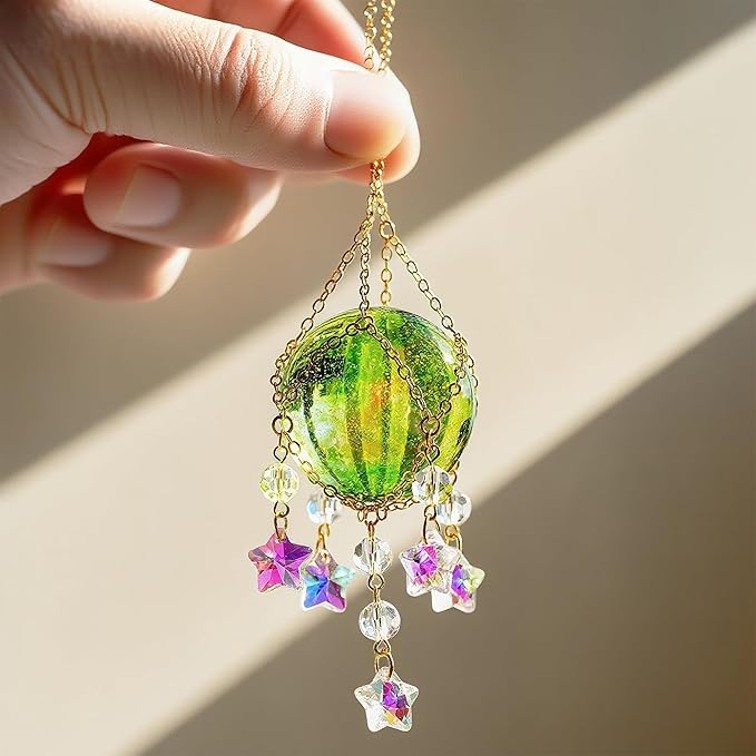 Crystal Suncatcher with 40mm Decorative Ball Window Hanging Ornament for Wall Meditation Space(Green)