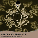 Butterfly Solar Garden Stake Lights Waterproof - 21 inch Metal Solar Garden Lights with Warm Light Decorative Landscape Path Light for Yard Pathway Patio Walkway Backyard Lawn Decor (Black, 2Pcs)