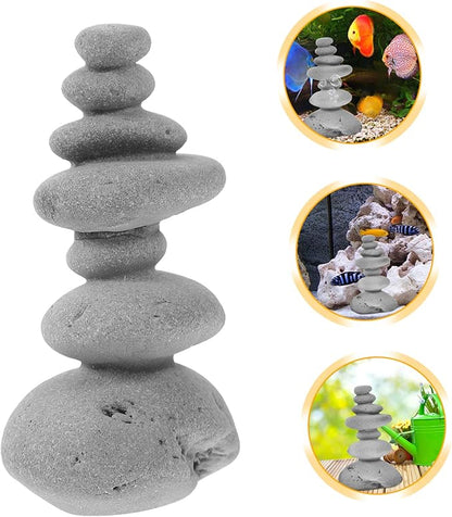 GANAZONO Garden Cairn Landscape Rockery Zen Stacked Stones Bonsai Landscaping Stone Mini Stone Statue Decor