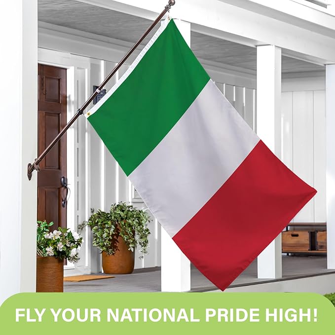 Evergreen Italian Flag 3x5 Outdoor Double Sided, IT Italy Flags for Outside with Grommets, 3-Ply Banners for Garden Patio, Indoor Wall Decor for Room, Works with Standard Estate Flag Poles