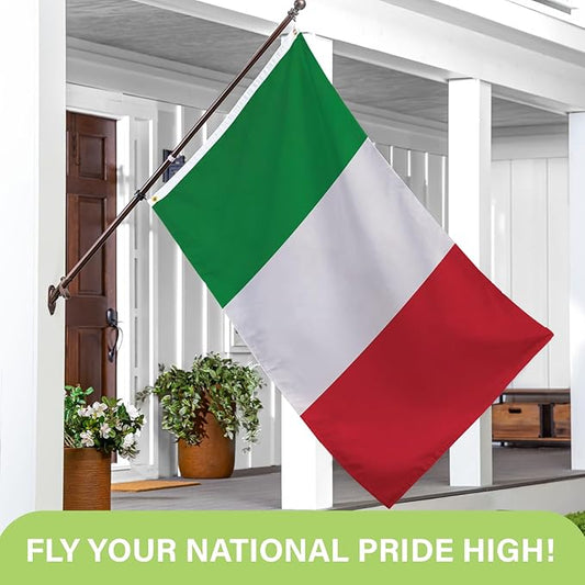 Evergreen Italian Flag 3x5 Outdoor Double Sided, IT Italy Flags for Outside with Grommets, 3-Ply Banners for Garden Patio, Indoor Wall Decor for Room, Works with Standard Estate Flag Poles