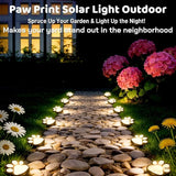 3pcs-Solar Paw Print Lights, Wireless of Cat Dog Animal Solar Lights Outdoor Garden Decor, IP55 Waterproof LED Yard Path Light, New Home Birthday Easter Gift for Pet Lovers (Warm Light)