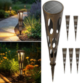 JJX Solar Pathway Lights, 6 Pack Outdoor Walkway Solar Lights for Yard Outside, Warm Light LED Landscape Light Waterproof IP65 Auto On/Off for Lawn Sidewalk